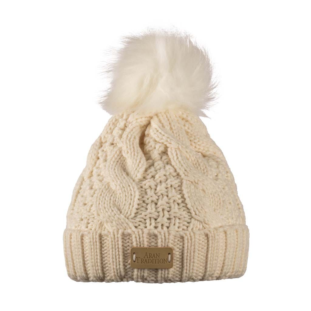 Stay Cozy & Chic with Aran Cable Pom Pom Hat | Traditional Cable Knit