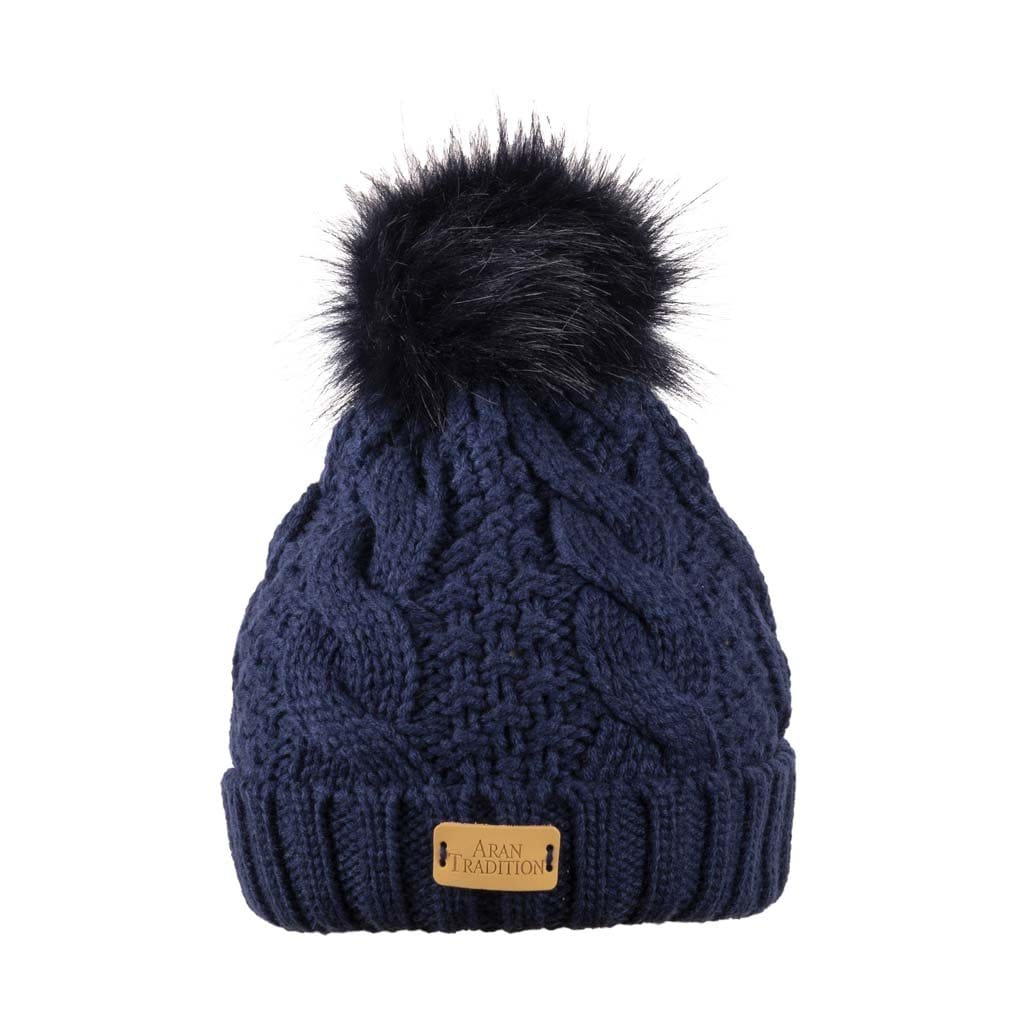 Stay Cozy & Chic with Aran Cable Pom Pom Hat | Traditional Cable Knit