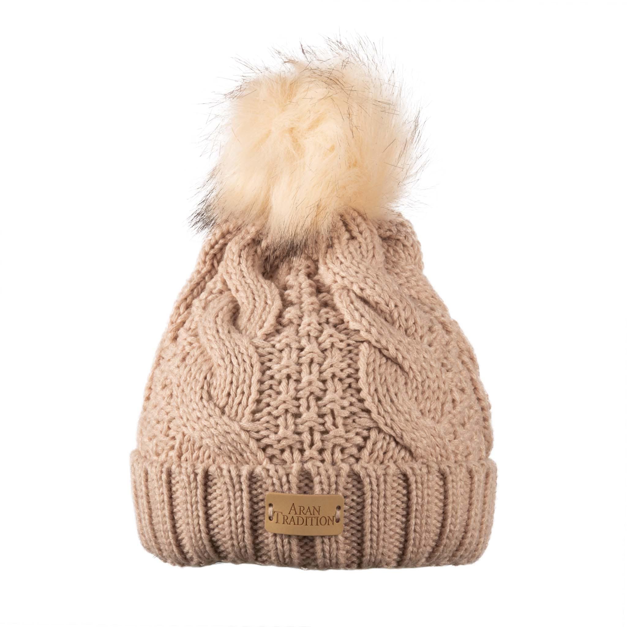 Stay Cozy & Chic with Aran Cable Pom Pom Hat | Traditional Cable Knit