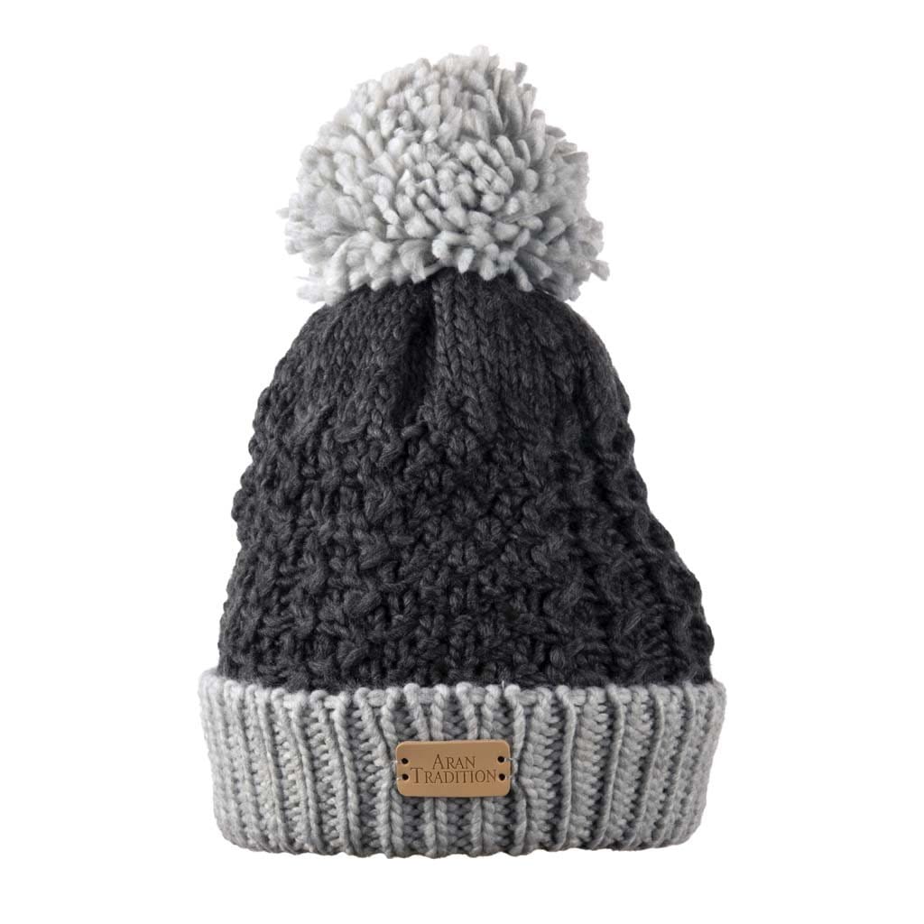 Honeycomb Cable Bobble Hat | Soft Knit with Chunky Yarn Pom Pom