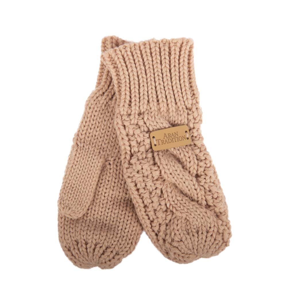 Stay Cozy & Chic with Aran Cable Knit Mittens | Diamond Cable Design