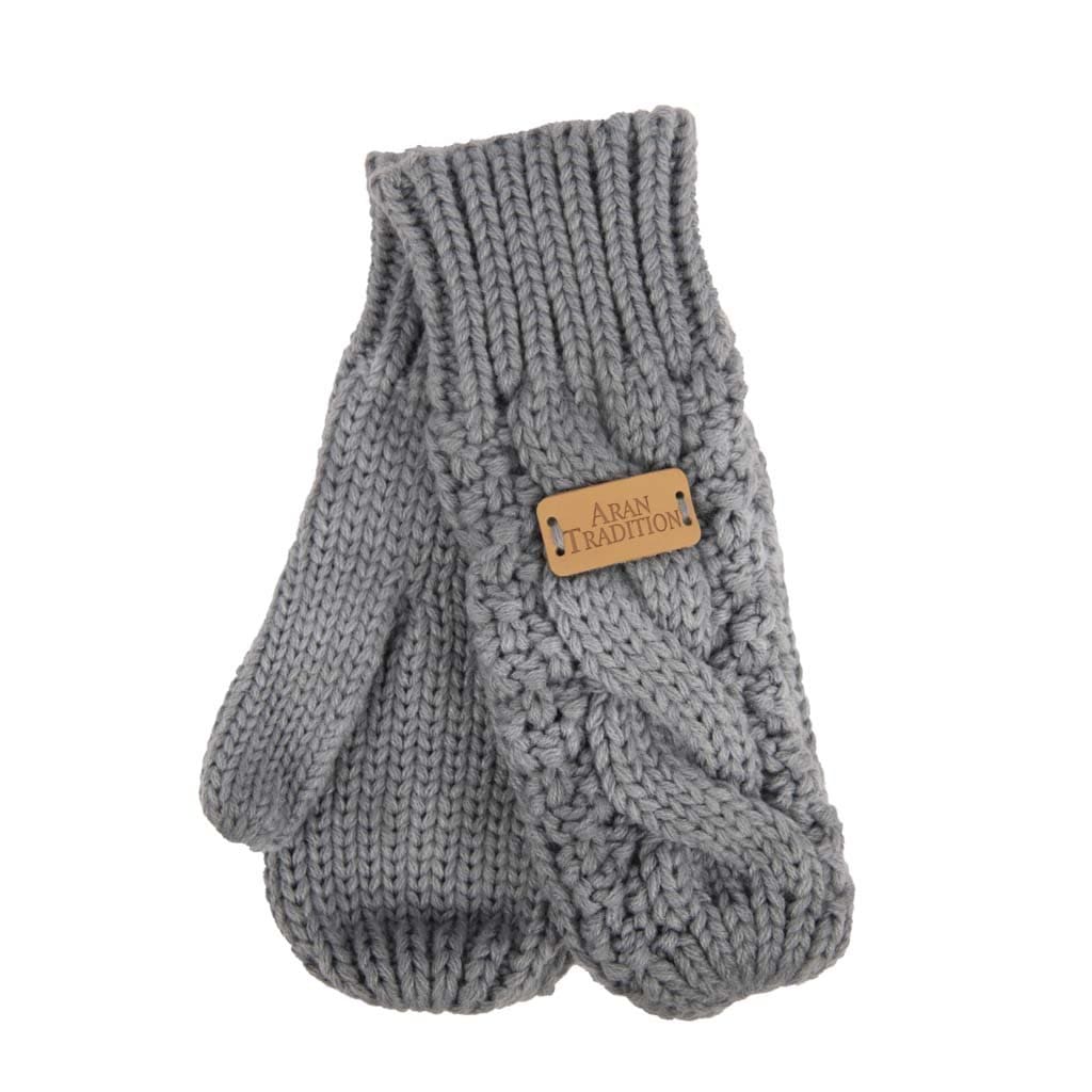 Stay Cozy & Chic with Aran Cable Knit Mittens | Diamond Cable Design