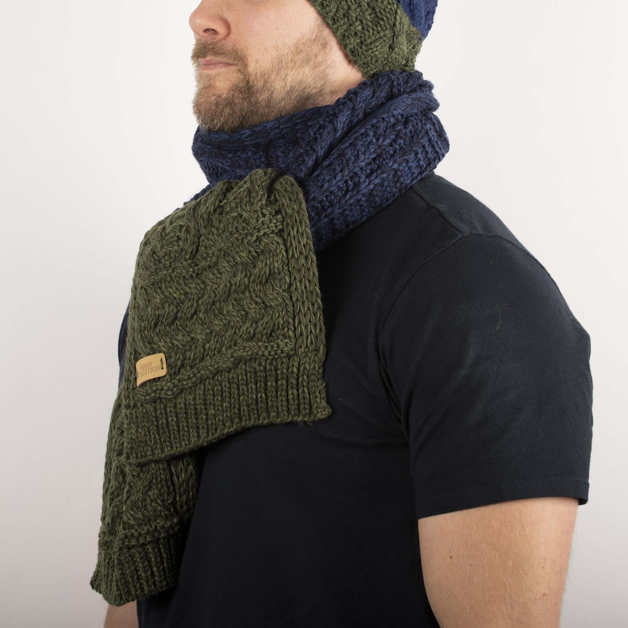 Elevate Your Winter Look with Aran Cable Knit Colour Block Scarf