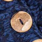 Navy Button Wrap Scarf Close up