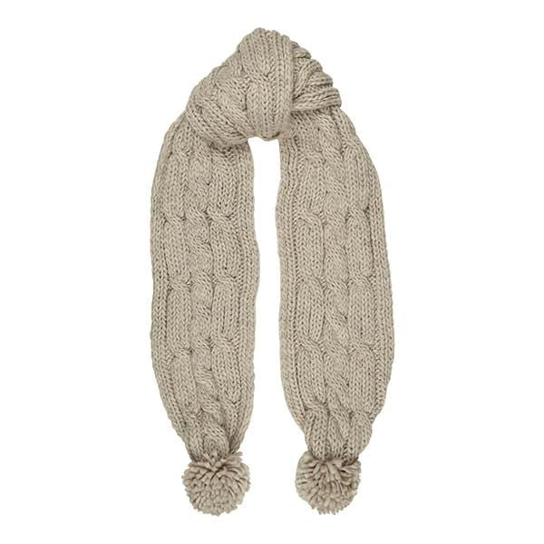 Elevate Your Winter Style with Aran Cable Knit Pom Pom Scarf