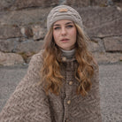 Aran Cable Knit Polo Poncho | Chunky Aran Cable Design